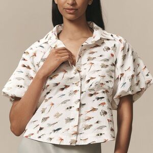 Anthropologie Bubble Sleeved Blouse